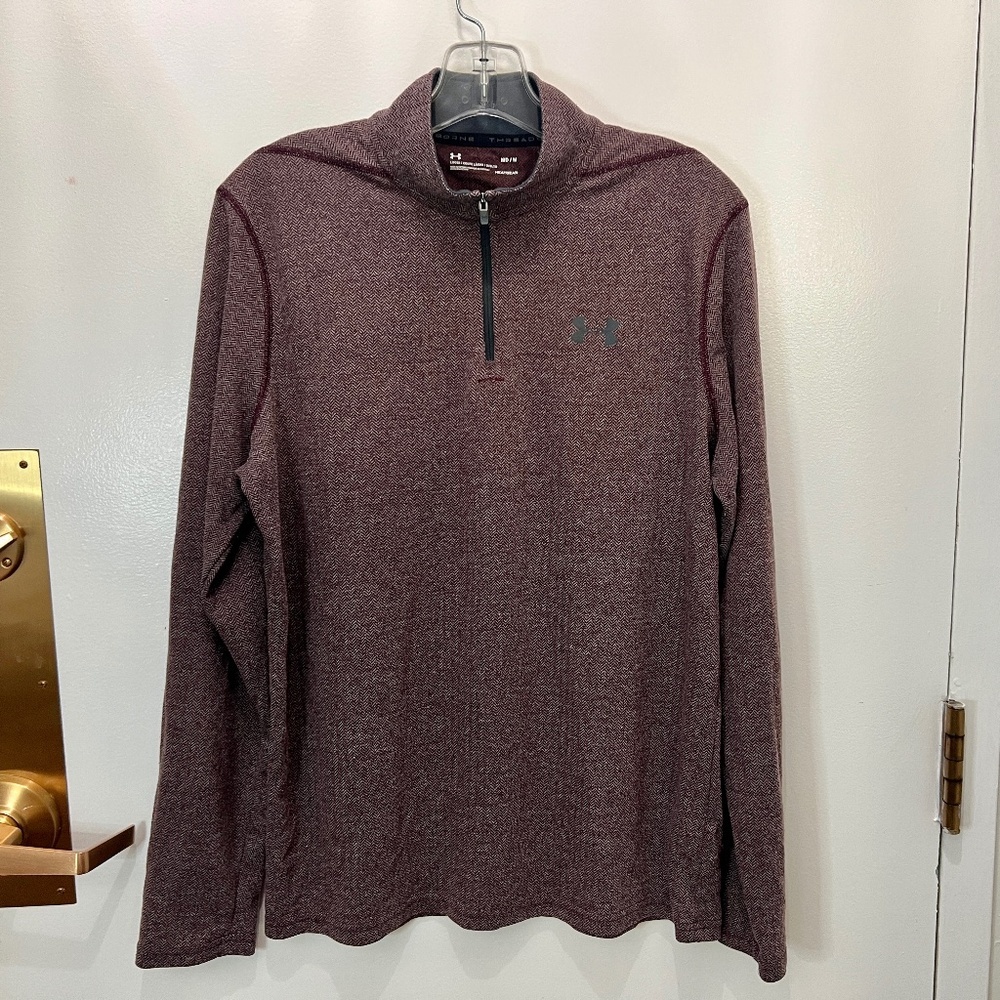 Under Armour Threadborne Men's Size MD/M Zip Chevron Pullover Long Sleeve Shirt